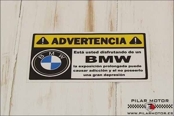 PEGATINA ADVERTENCIA BMW IMPRESA - BLACK SHEEP VINYLS